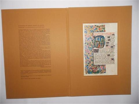 Einzelseite Stundenbuch des Herzogs von Savoyen  in Originalgröße – mit 23 karätiger Handvergoldung.    #203