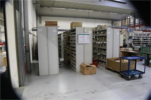 Lot storage shelves and equipment