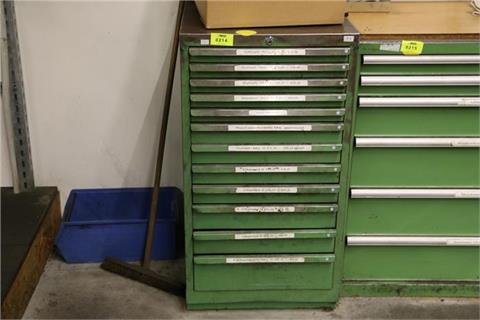 Werkzeugschrank, grün 12 Schubladen inkl. Inhalt